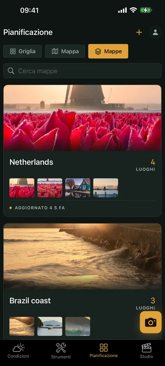 La schermata «Mappe» nell’app Viewpoint